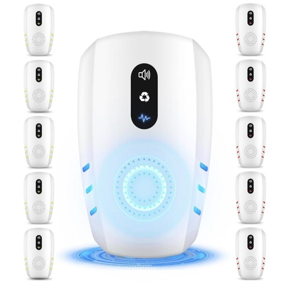 Ultrasonic Indoor Pest Repeller, 3-Mode Mouse Traps, 10 Pack
